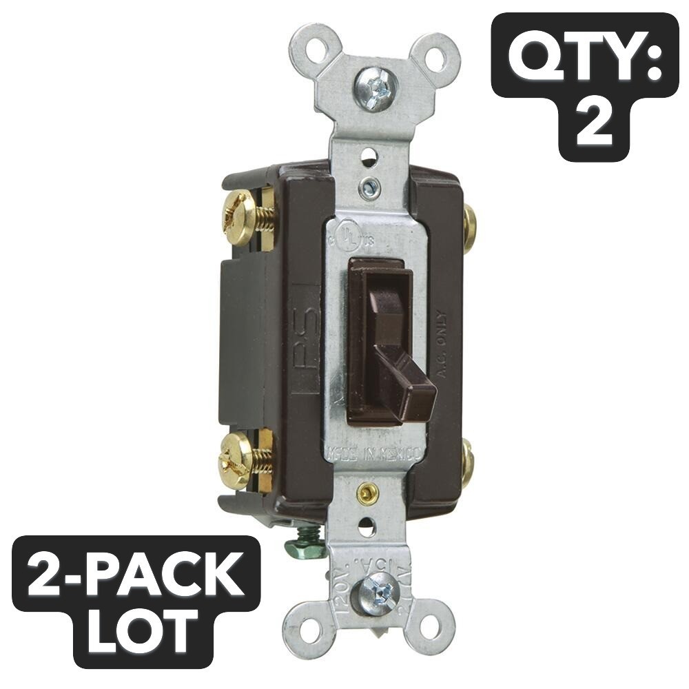 2-PACK Pass & Seymour Brown 4-WAY COMMERCIAL Toggle Wall Light Switch 15A 664-G