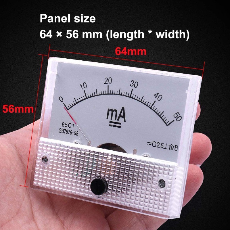 1pc DC 0-50mA 85C1 Amperemeter Analog AMP Current Panel Meter
