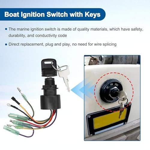 Boat Ignition Switch with Key Fit for Mercury, for Boat Engine Ignition Switch