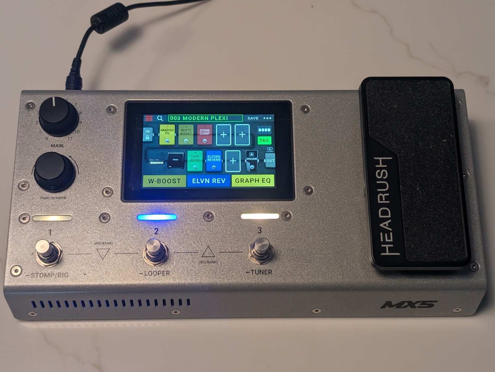 HeadRush MX5 Special Edition Silver Guitar Amp Modeler Multi-Effects Amp Mod
