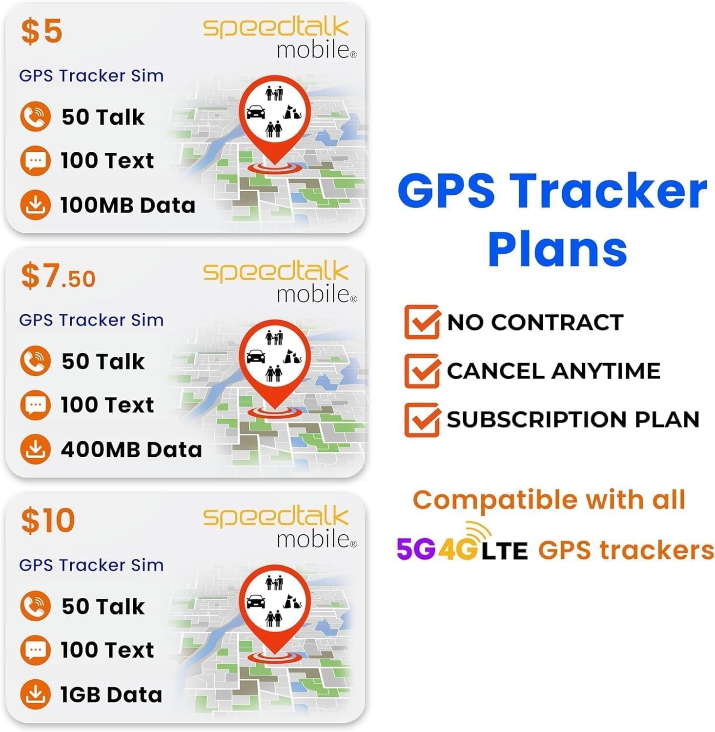 GPS Tracker SIM Card Kit: Universal 3-in-1 Standard, Micro, Nano for 5G LTE