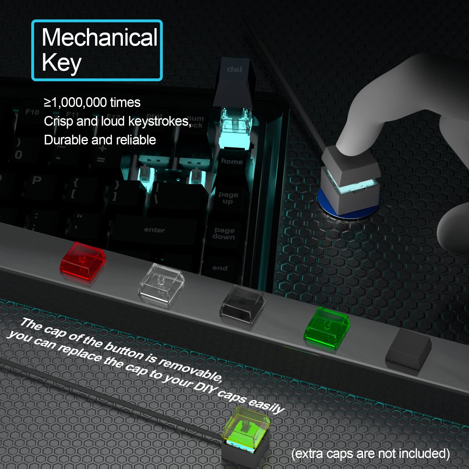 Desktop Computer PC Mechanical Power Switch: LED Power On/Off Button Extensio...