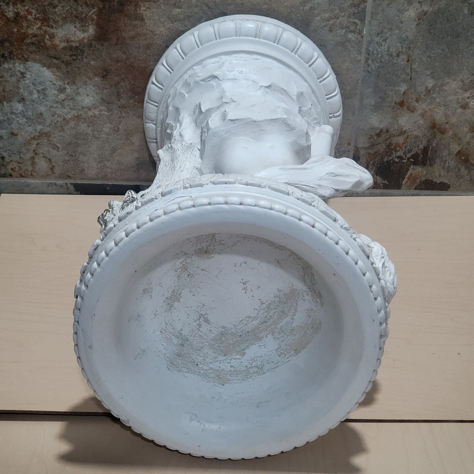 Vintage White Cherub Planter Decorative Garden Statue