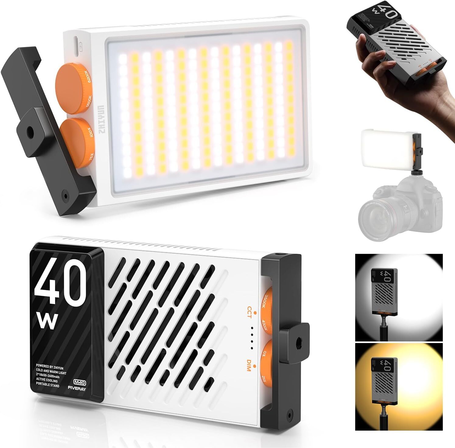 Zhiyun Fiveray M40 40W Pocket Led Video Light On-Camera Photography Fill Light