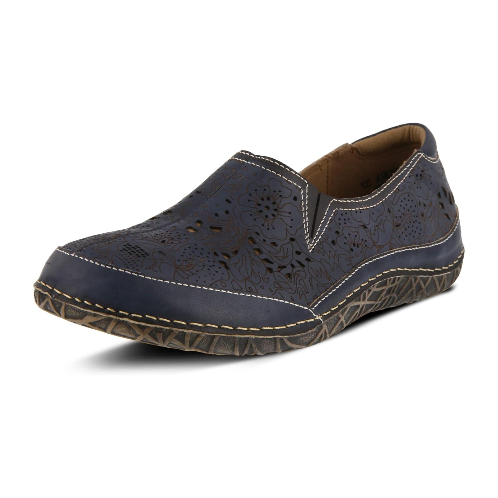 L’Artiste by Spring Step Womens Libora Leather Flat Slip on Shoe -- Navy NEW