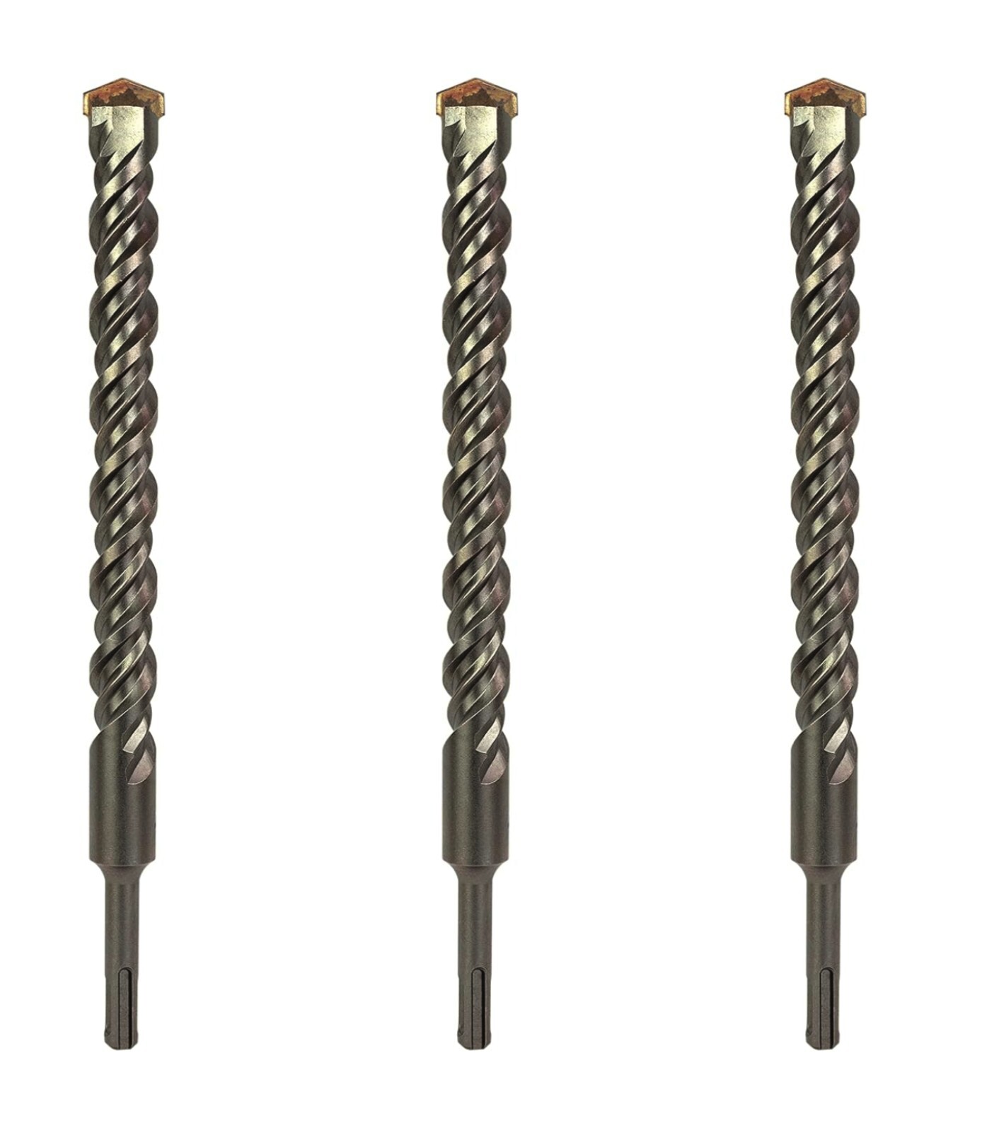 SDS-Plus Rotary Hammer Drill Bit 3Pcs Set Carbide Tipped for Masonry Concrete