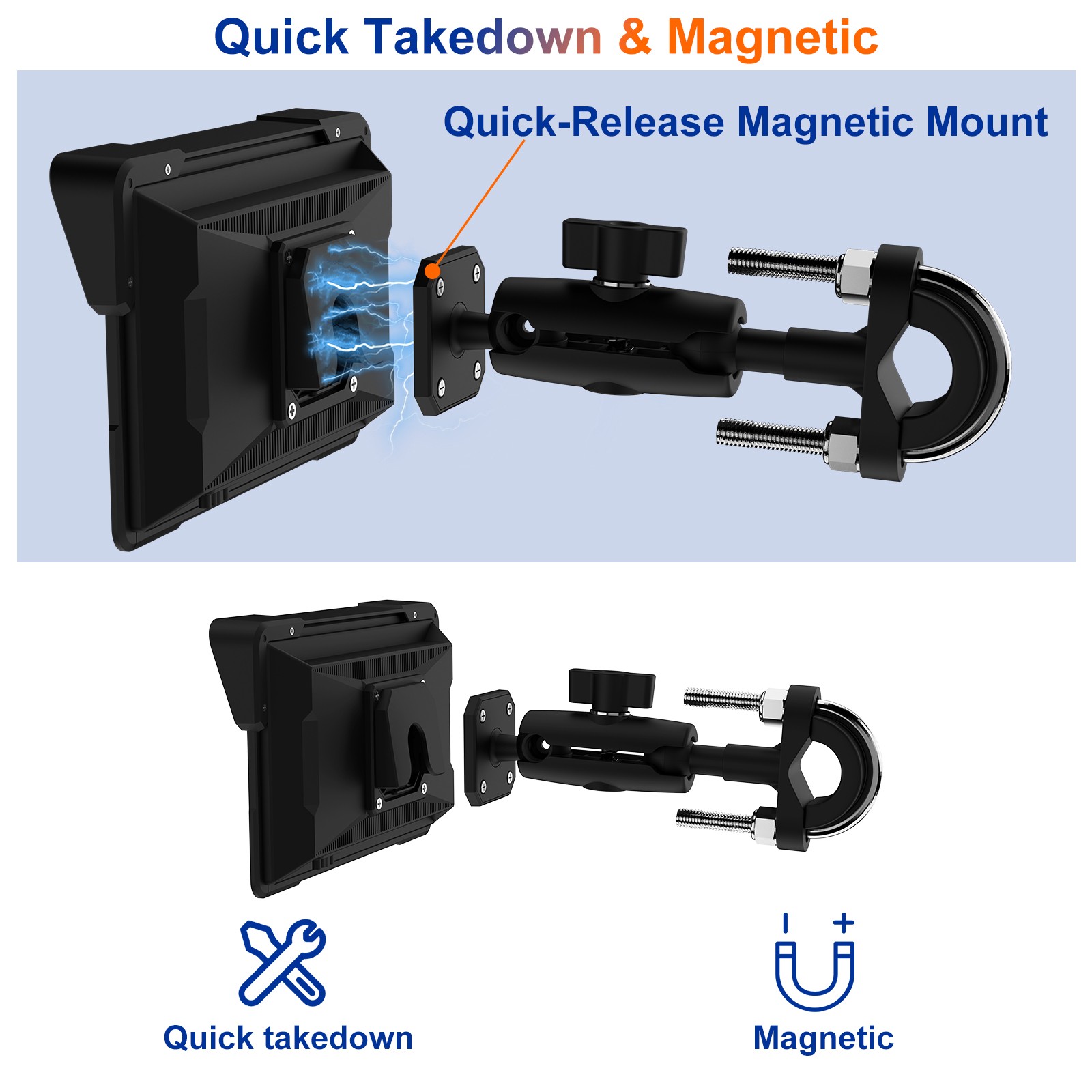 2026 Motorcycle CarPlay 7" Waterproof GPS Disp for Motorbike, Wireless CarPlay