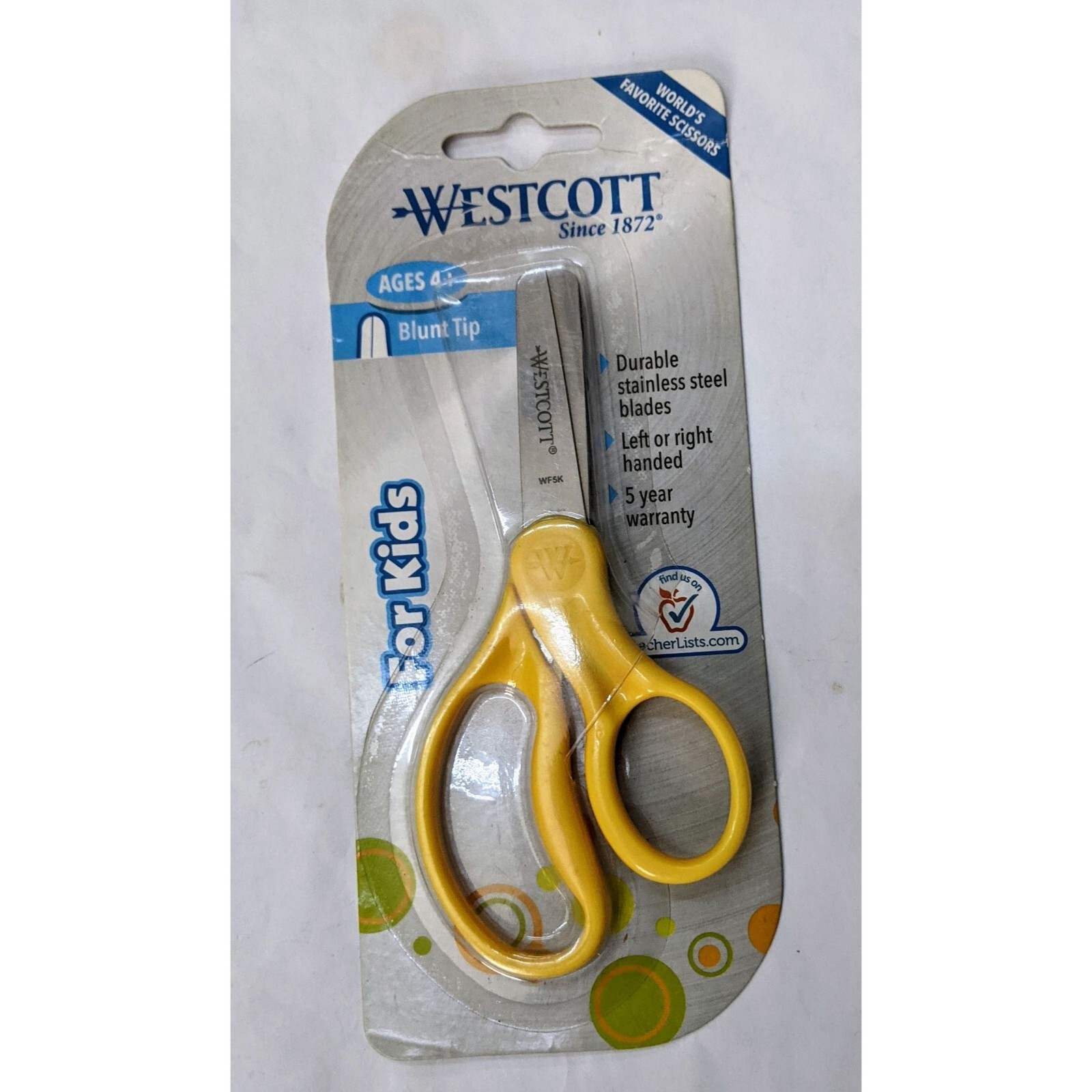 Westcott Hard Handle Kids Scissors Blunt Tip Yellow