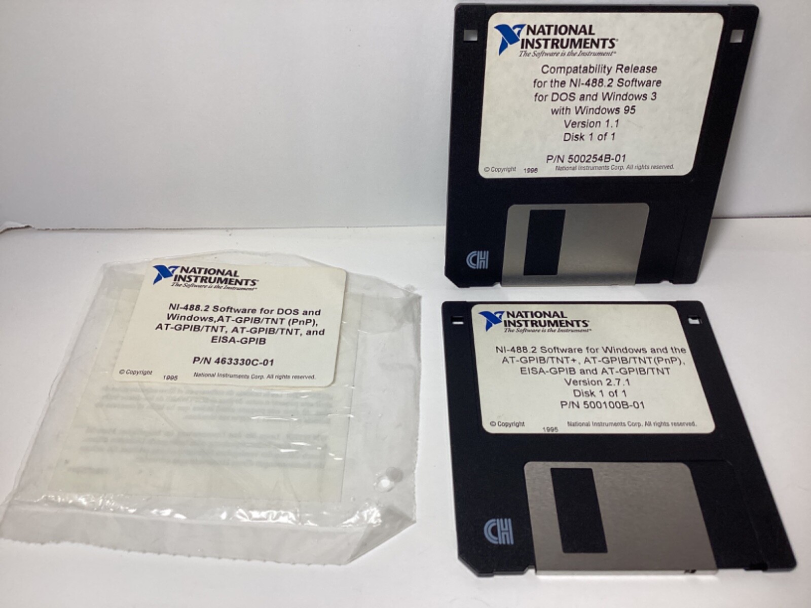National Instruments Software GPIB/TNT NI-488.2 Software Manuals Disk 1995 Vtg