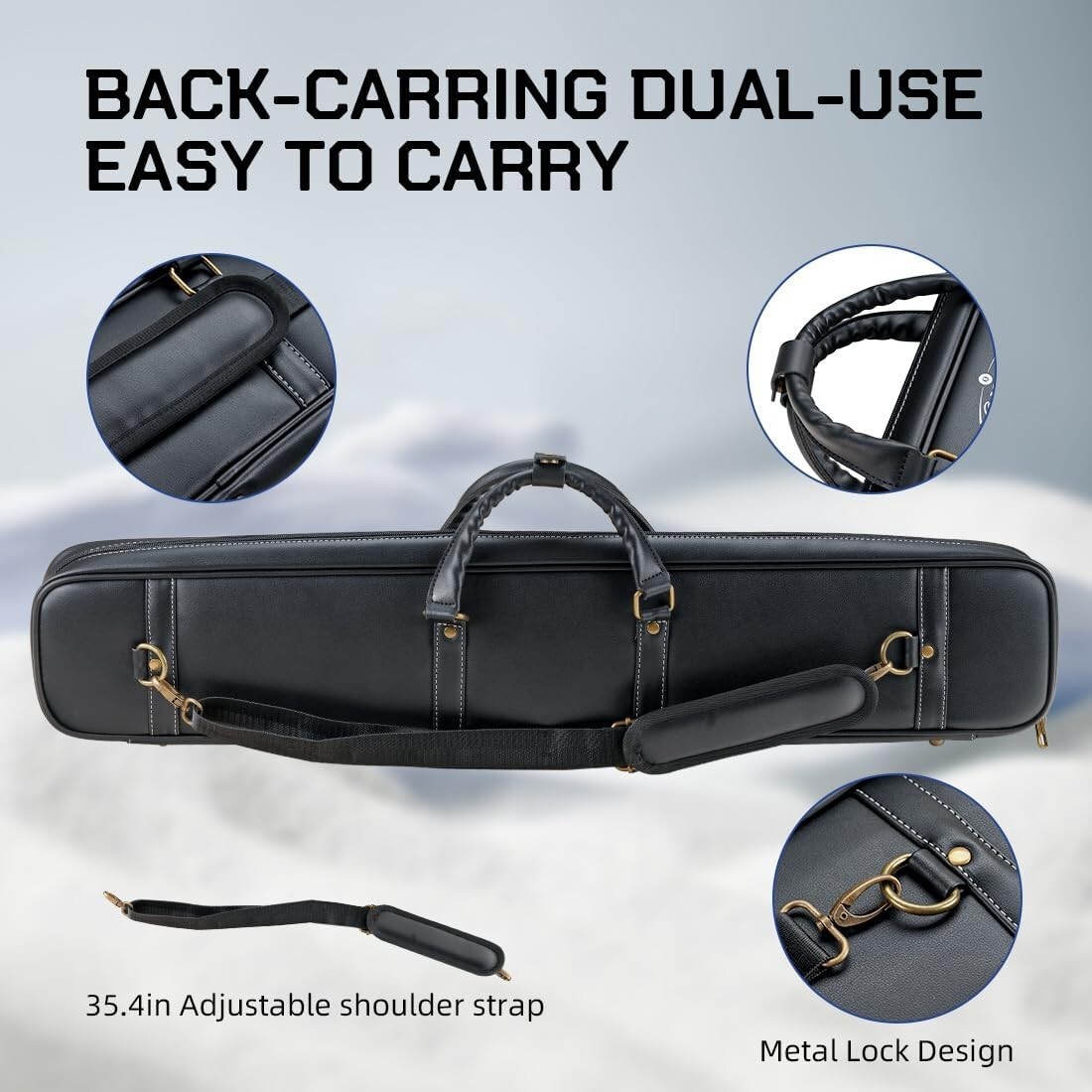 Estuche para tacos de billar Oxford de 3 x 4 pulgadas con capacidad para 3 tacos