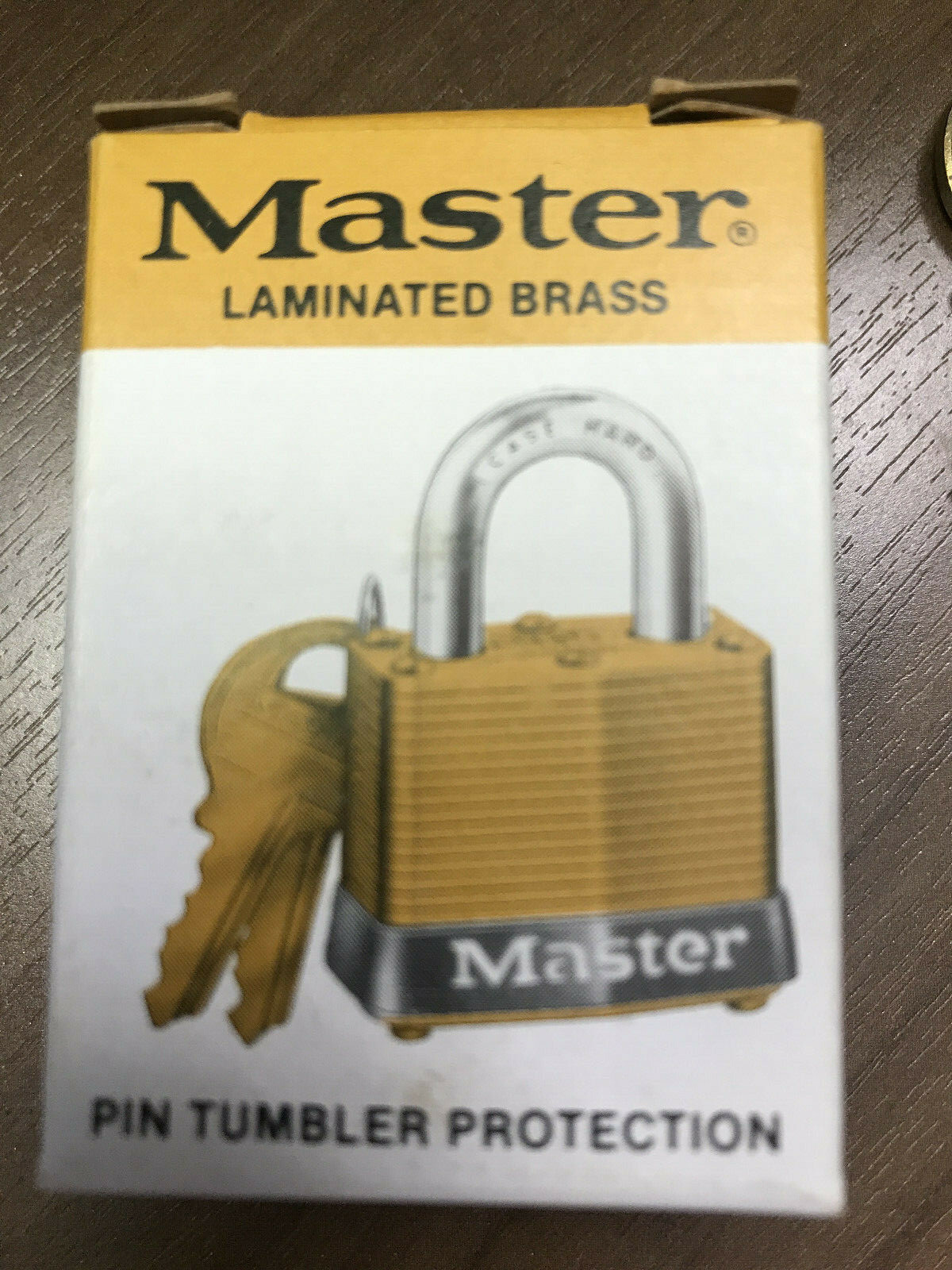 Master Lock Padlock #4, KA 3262, Brass Body & Shackle,