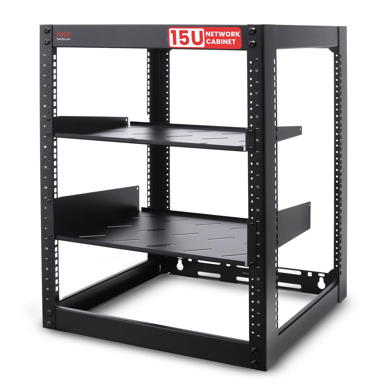 Pyle 15U Server Rack Network Cabinet (Black)