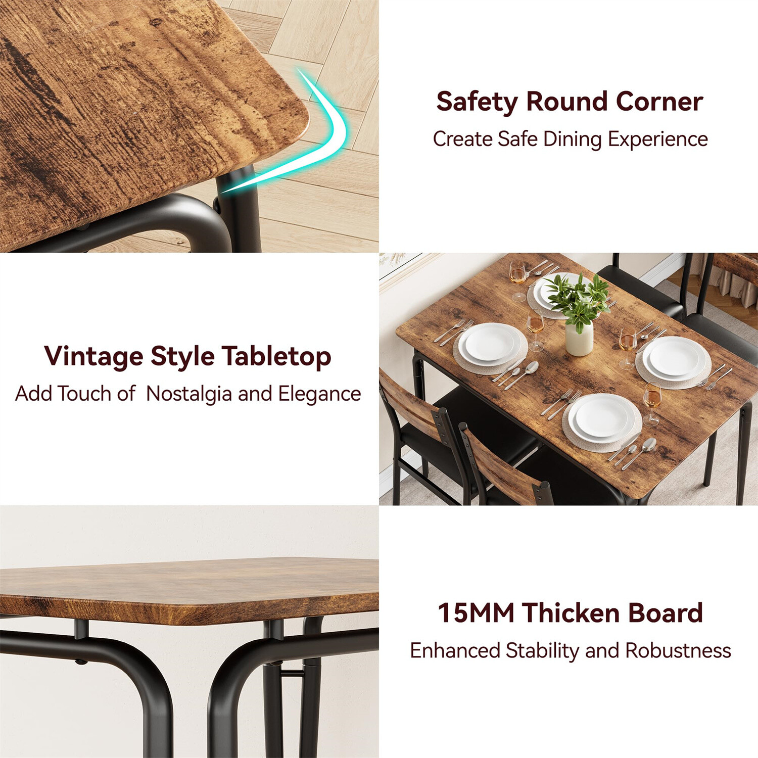 🔥Dining Table Set for 4 Kitchen Table and Chairs 5 Piece Kitchen Dining Room
