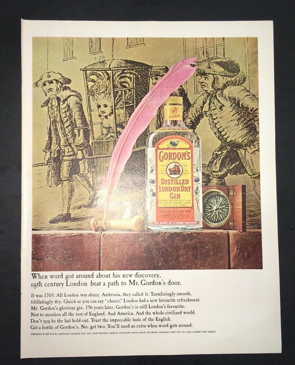 Life Magazine Ad GORDON'S DISTILLED LONDON DRY GIN 1965 Ad A2