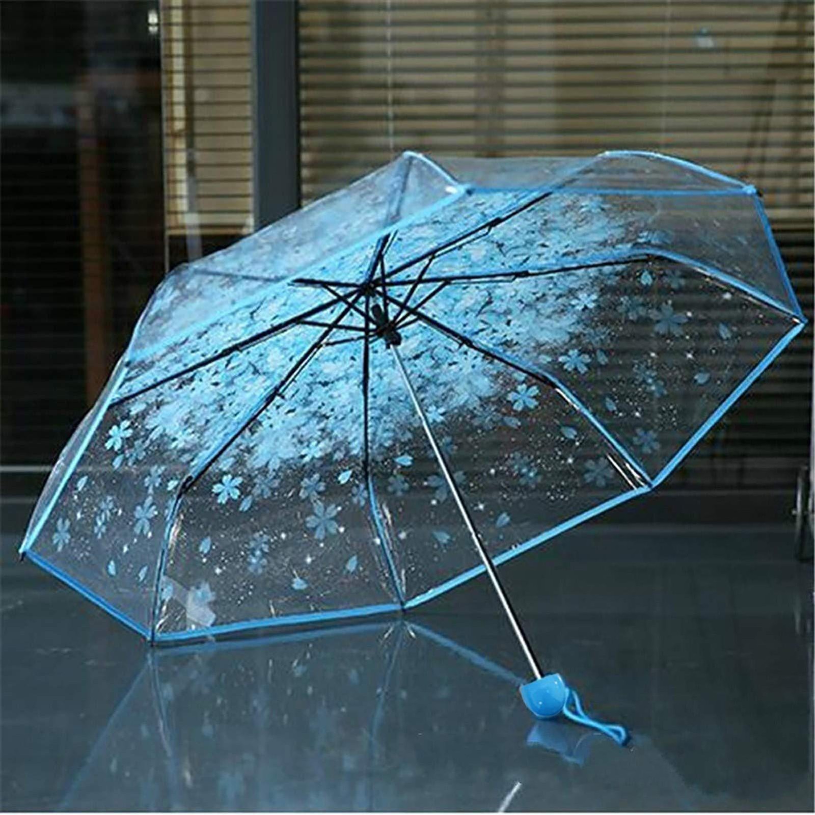 Transparent Clear Flowers Bubble Dome Designer Umbrella Romantic For Wind Heavy