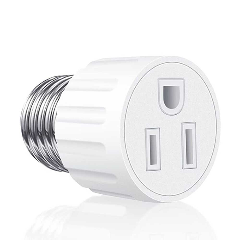 4Pcs E26/E27 3 Prong Light Bulb Socket to Plug Adapter Polarized Screw in Outlet