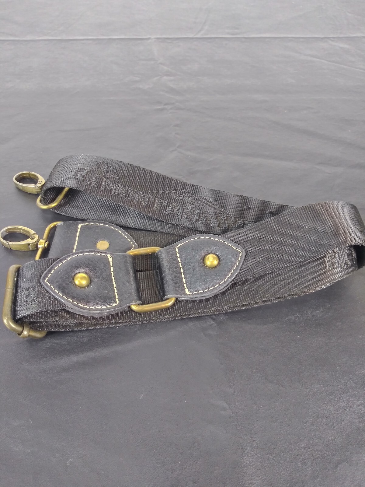 Montana West Black Web Adjustable Bag Strap Replacement STRAP ONLY Embossed Logo