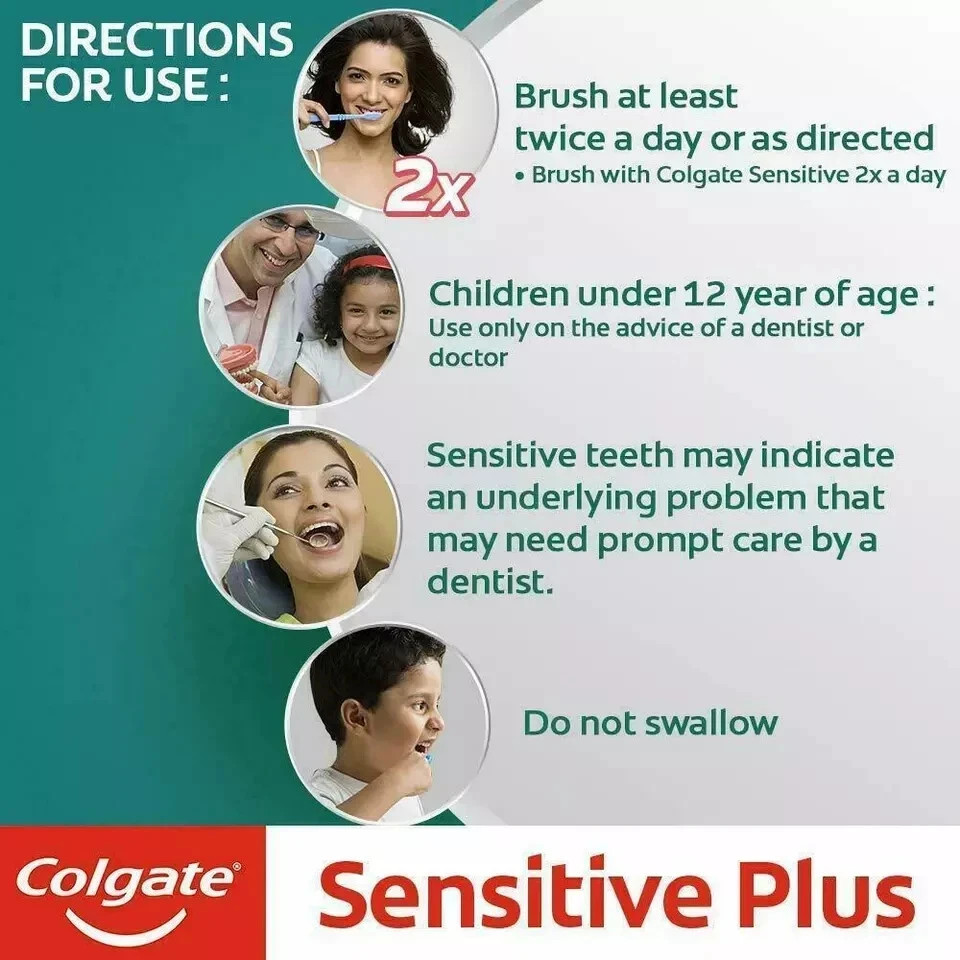 3x Colgate Sensitive Plus Instant Relief from Toothpaste 70g Pro Argin formula