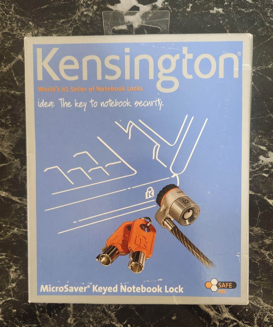 Computer Laptop Lock Kensington MicroSaver Keyed T-Bar Mechanism Tech Security