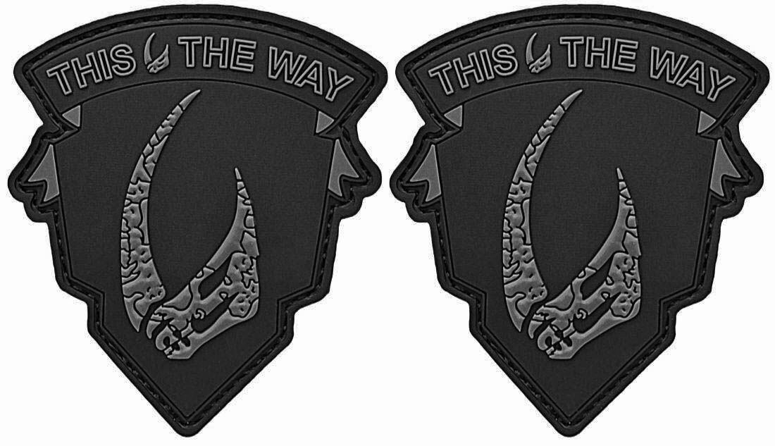 MUDHORN MANDO "THIS THE WAY" 3D PVC RUBBER PATCH  | 2PC HOOK BACKING 3"