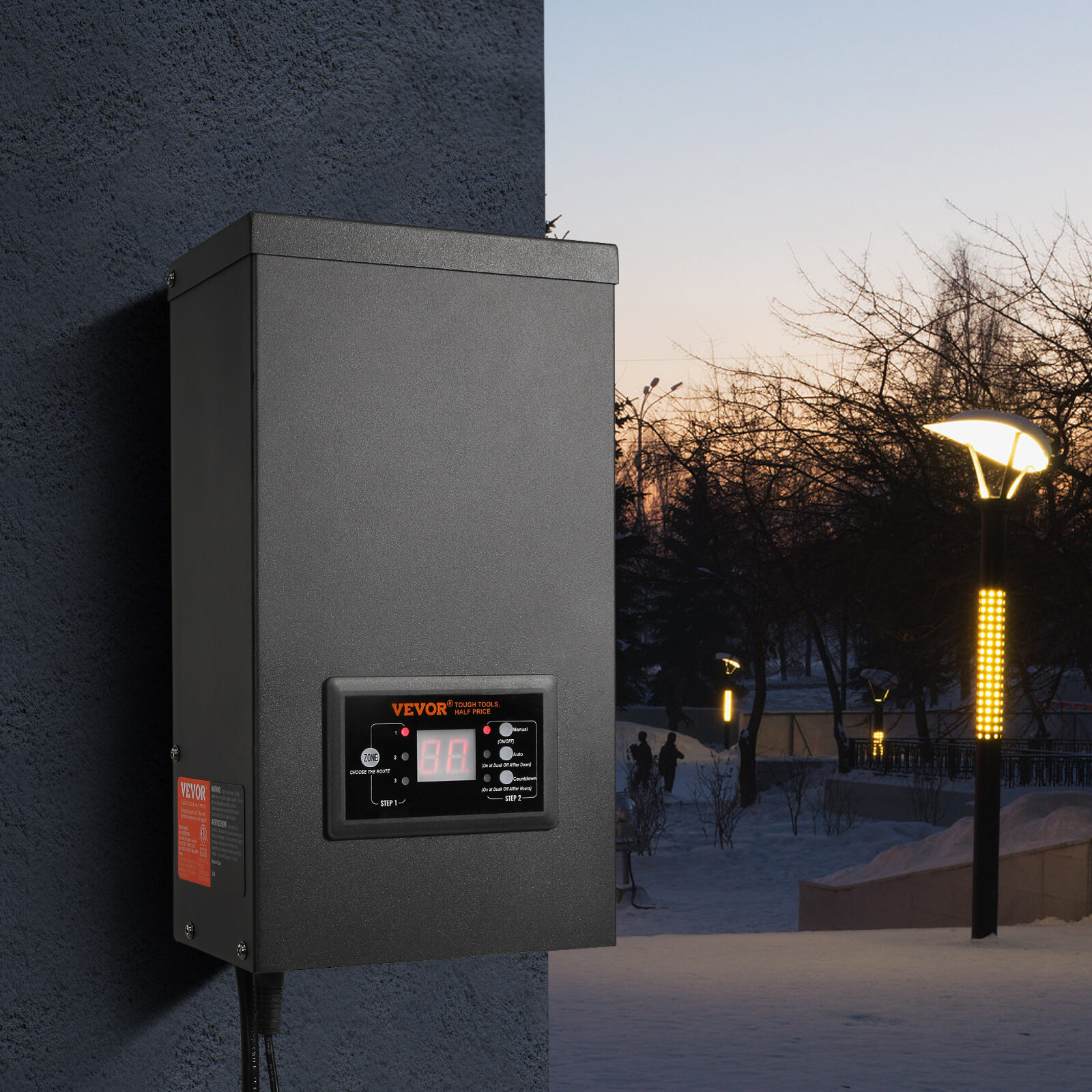 VEVOR 600W Low Voltage Landscape Transformer with Timer and Photocell Sensor