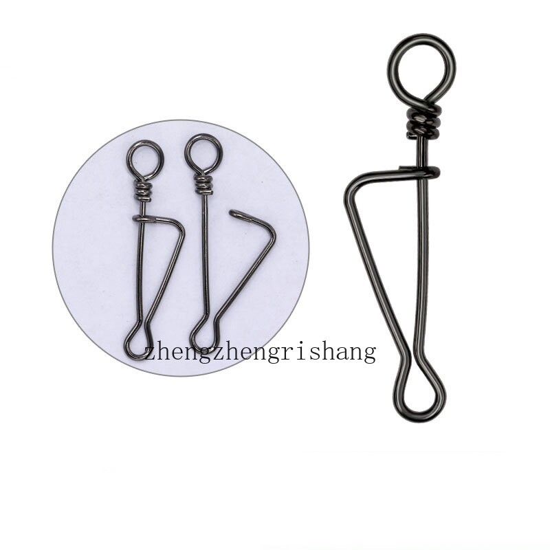 100pcs Italian Coastlock Snap Fishing Barrel Swivel Safety Snaps Hook Fastlock