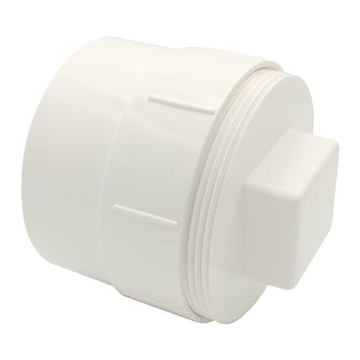 Sewer Cleanout Cap with Plug Pipe Fitting, 4 Inch PVC Cap for Garden, RV and