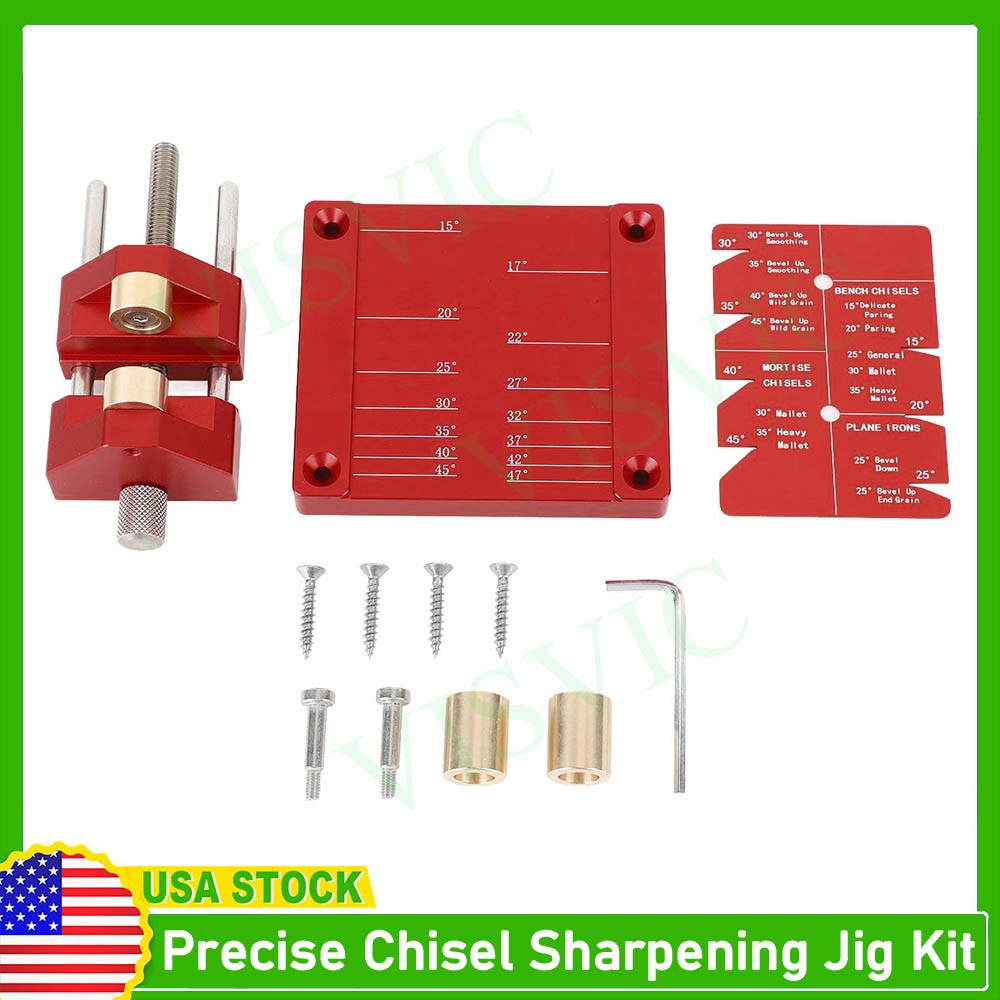 Precise Chisel Sharpening Jig Kit Honing Guide System for Woodworking Chisels