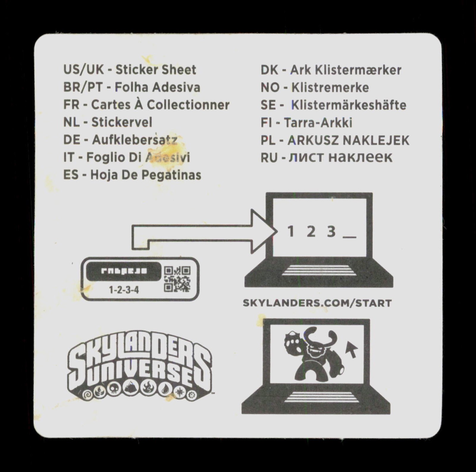 Legendary Jet-Vac Skylanders Giants 2012 Activision Sticker