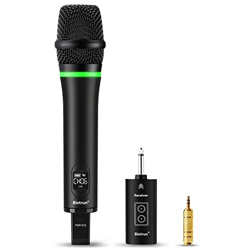 Wireless Microphone Rechargeable, 168FT Range Bluetooth Microphone Black