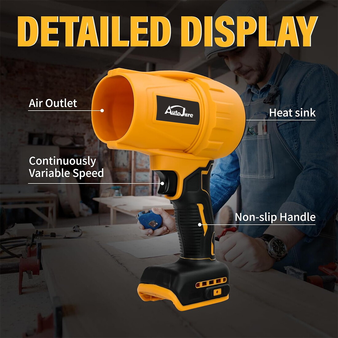 For Dewalt 20V MAX Battery Cordless Turbine Leaf Blower Compact Handheld Blower