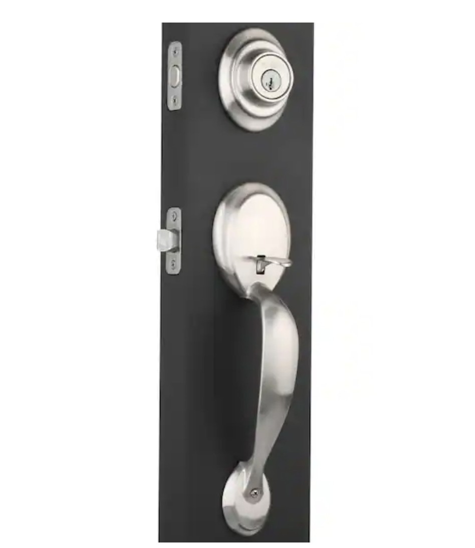 New Dakota Satin Nickel Single Cylinder Door Handleset with Polo Door Knob