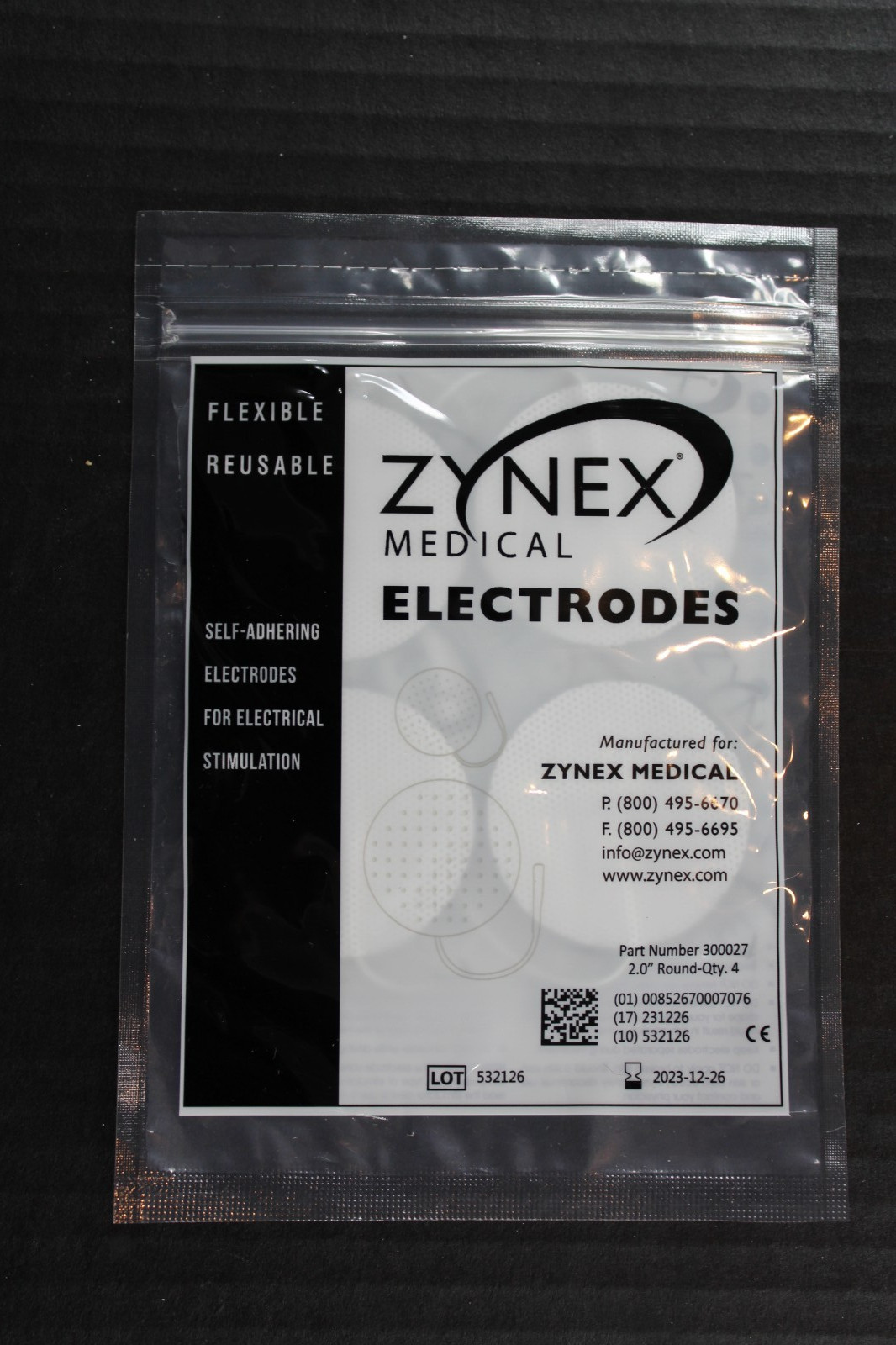 10 Packs of 4 BRAND NEW 2" Zynex Medical Electrodes Round Pads Tens Unit Sealed