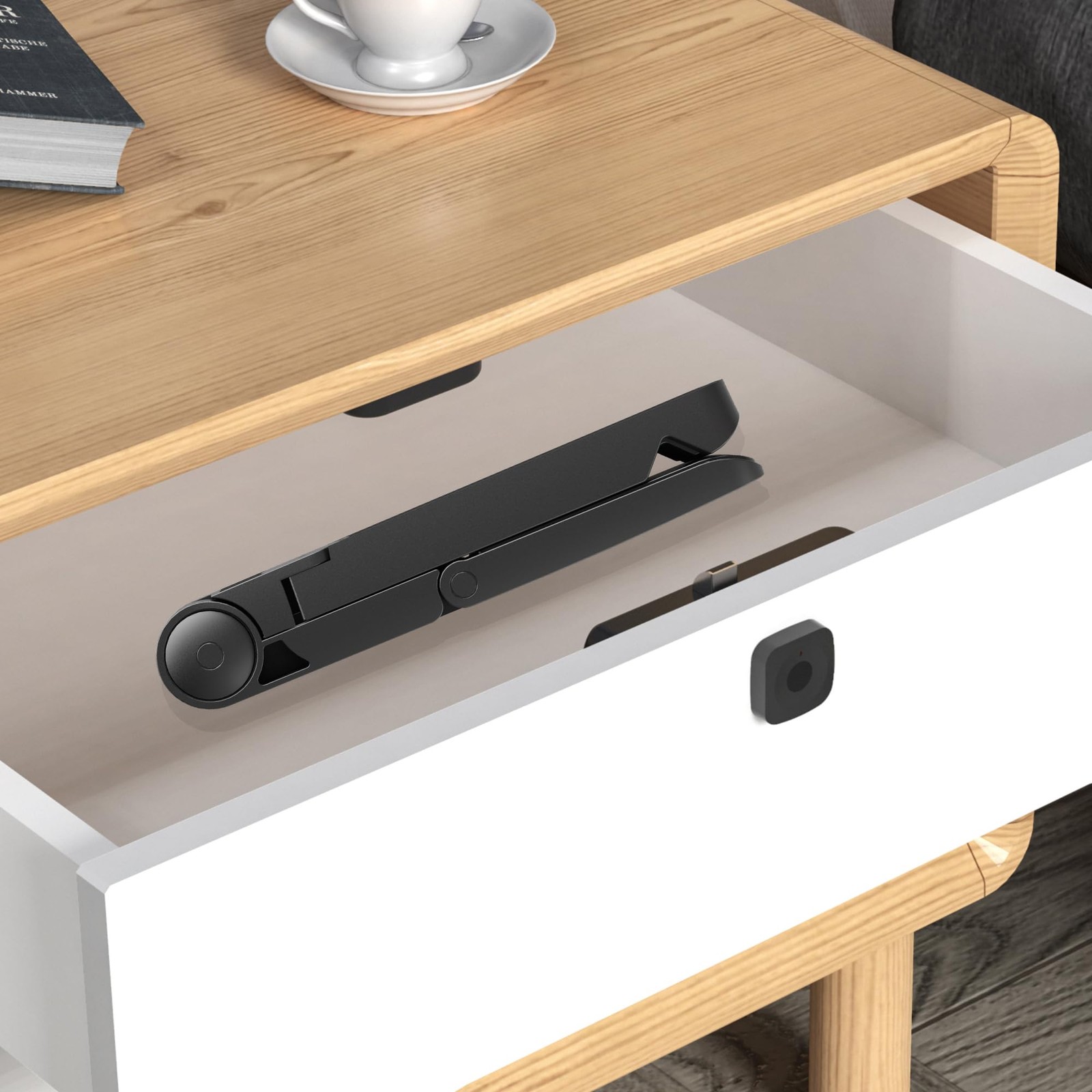 Tablet Stand Holder, Adjustable, Portable, Foldable, Light-Weight, black