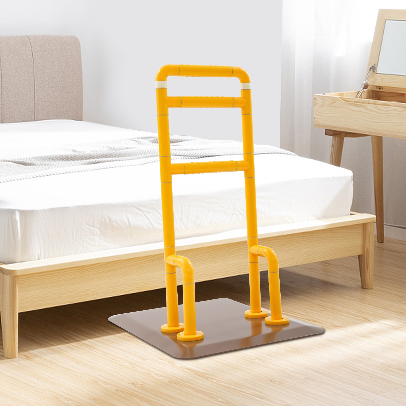 3-Level Stand Assist Handrail Floor Mount Yellow for Bed & Sofa