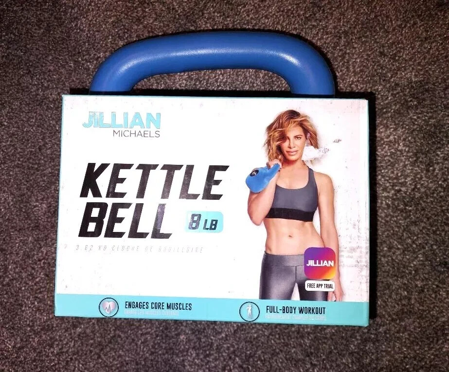 KETTLE BELL - 8 lbs. - NEW - PLASTIC OVER STEEL - SOFT GRIP - JILLIAN MICHAELS