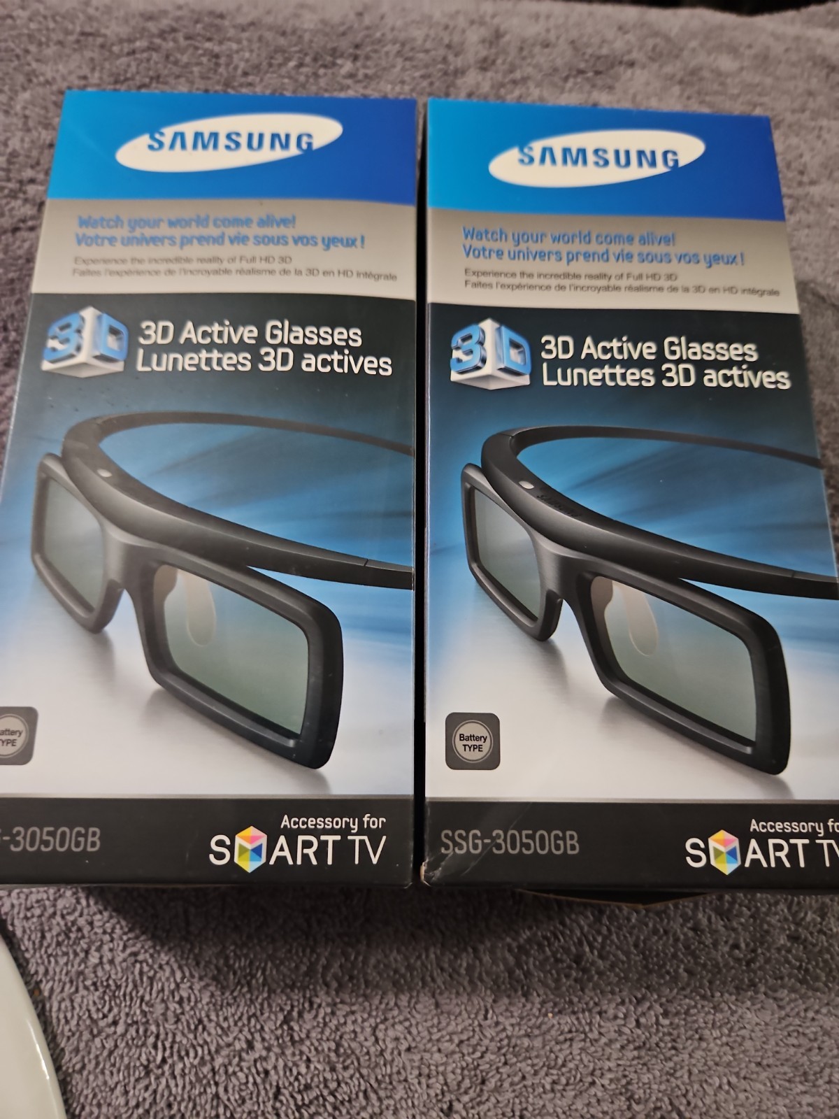 Samsung 3D Active Glasses Black Full HD For Smart TV SSG-3050GB X2 New Sealed