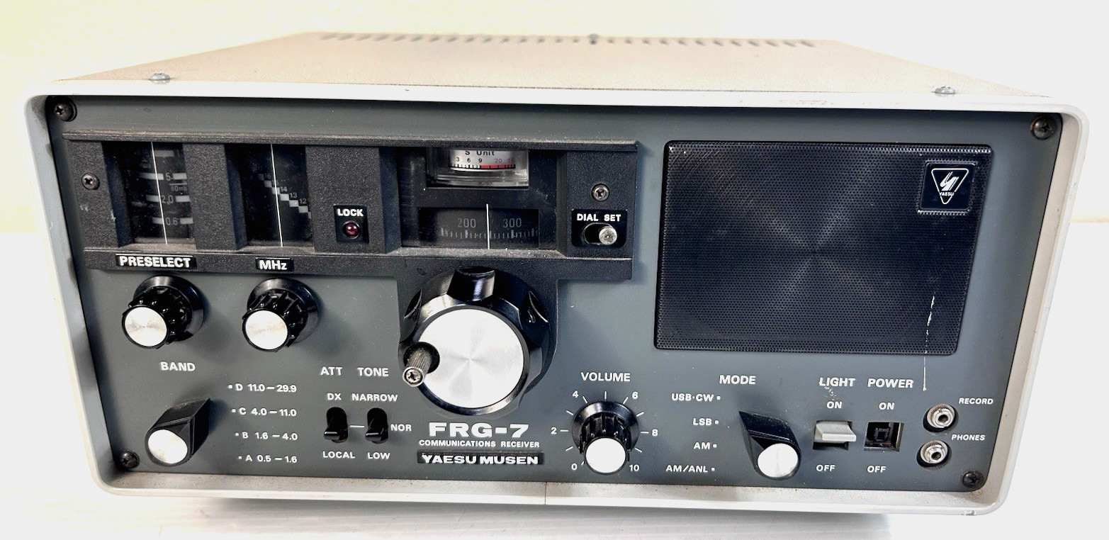 YAESU MUSEN FRG-7 Shortwave HF Ham Radio Band Receiver. TESTED - Works Well.
