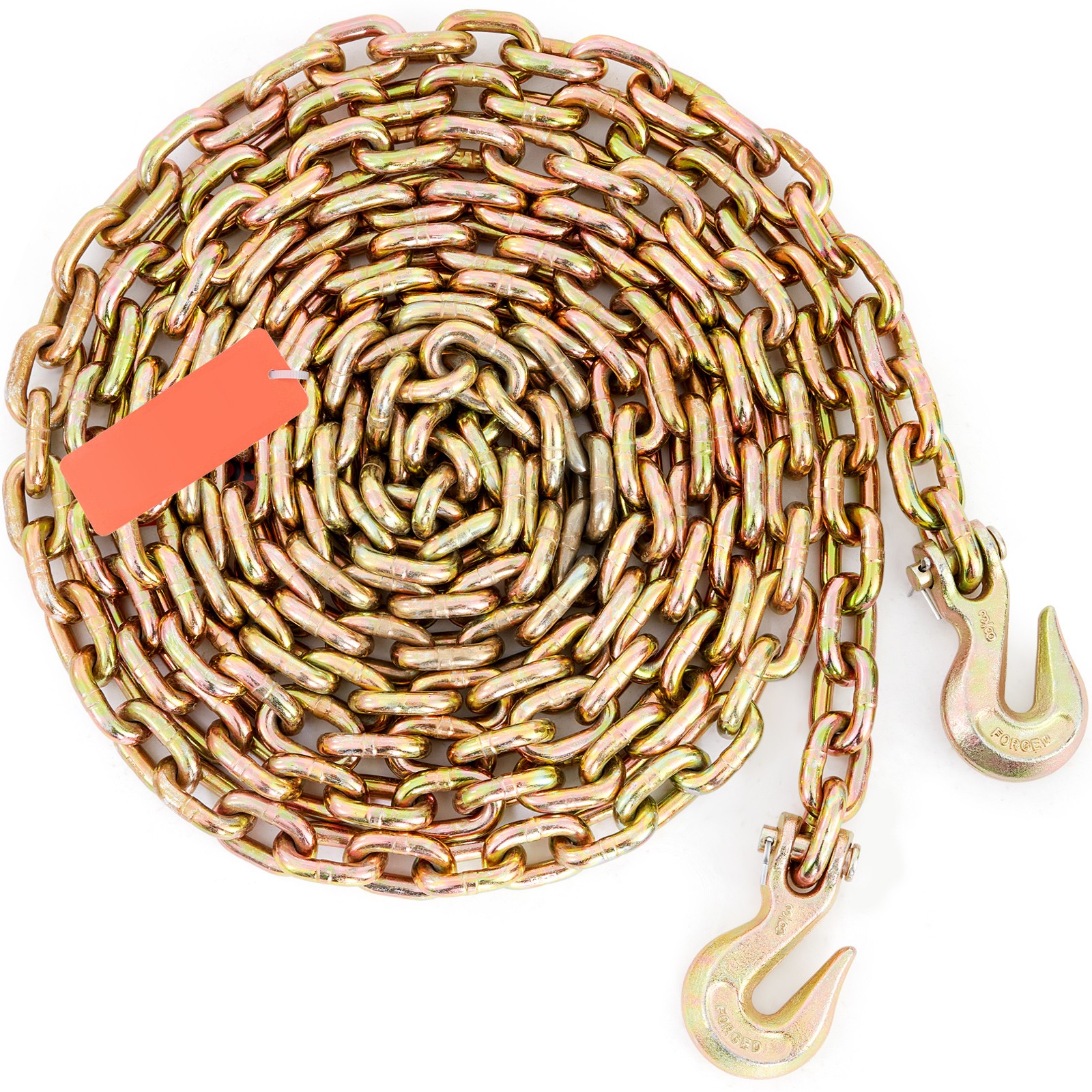 Transport Binder Chain G80 Tow Chain with Hooks 7100lbs Load 3/8'' x 20'