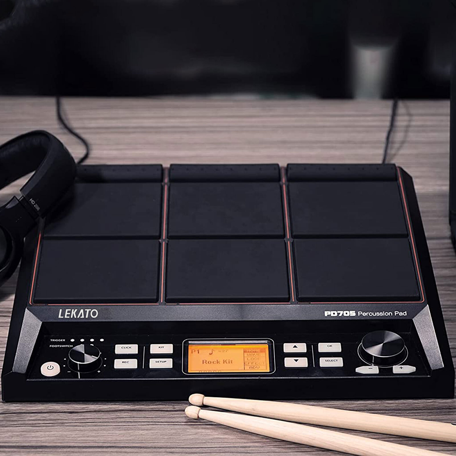 PD705 Percussion Pad 9-Trigger Sample Multipad Tabletop Electric Drum USB MIDI