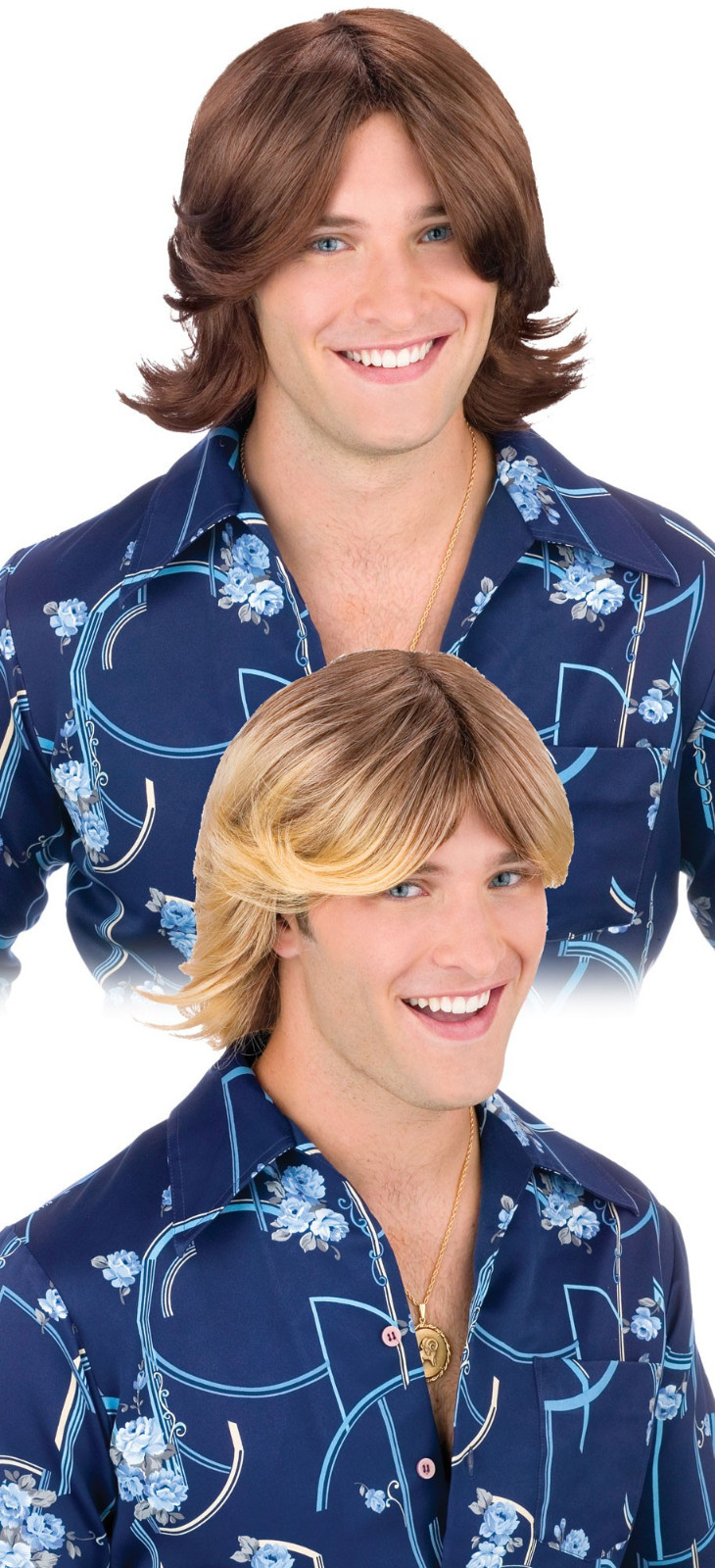 Adult Blonde Brown Ladies Man Surfer Dude Beach Bum Hippie Costume Wig