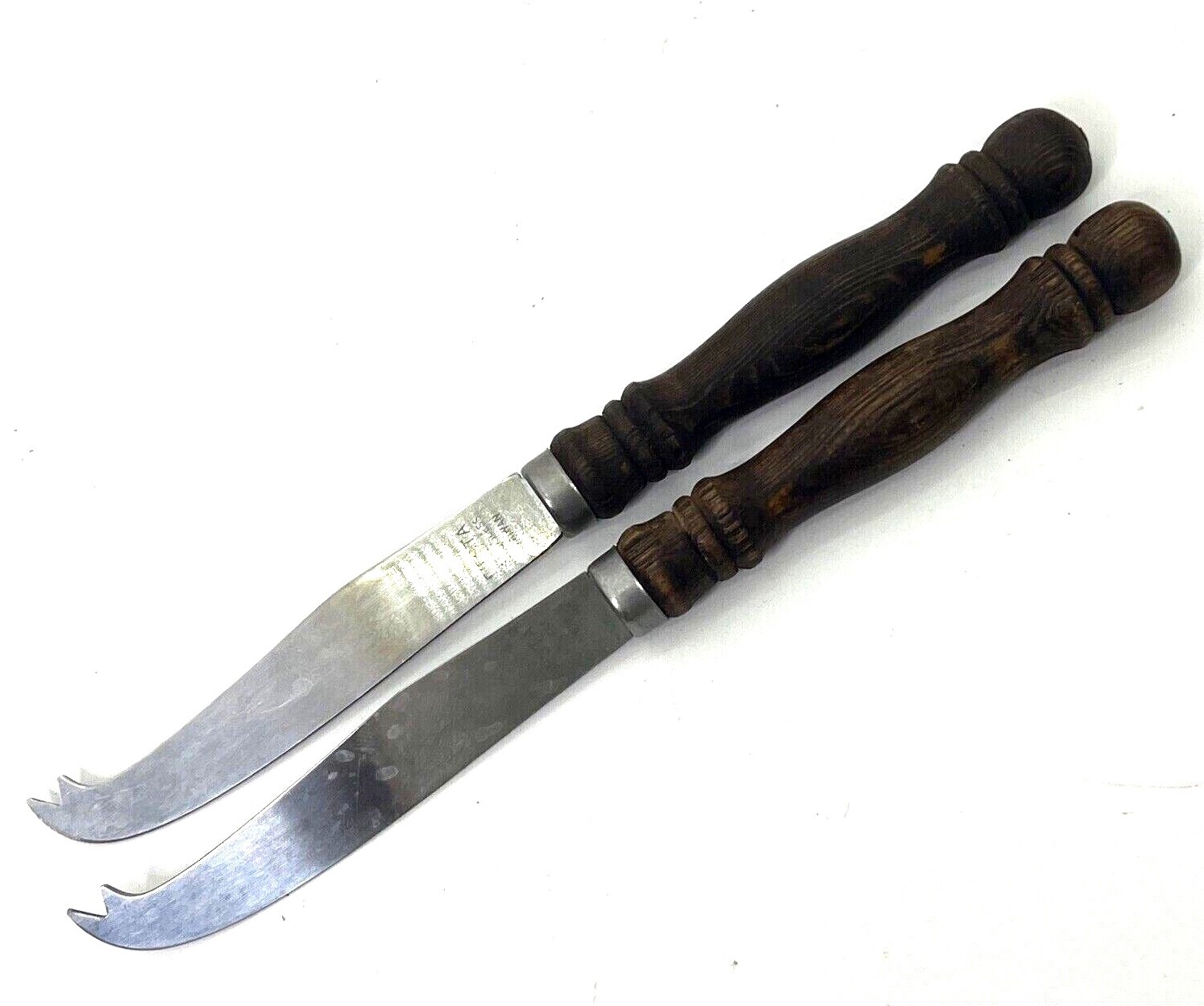 Vintage Fiesta Cheese Knives Set of 2 with Wooden Handles