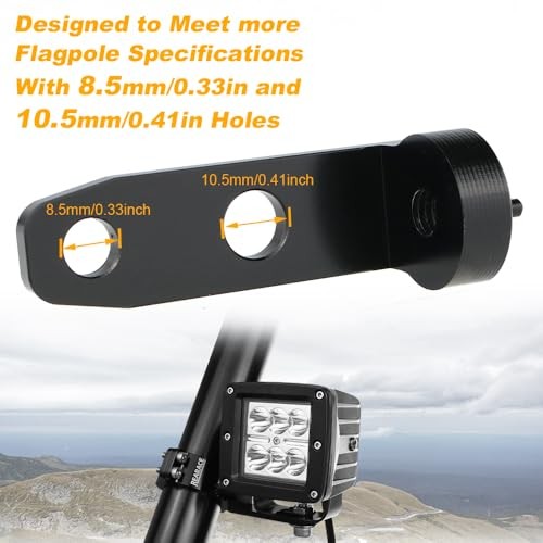 2PCS Whip Light Mount - 360° Rotating Adjustable UTV Flag - Aluminium