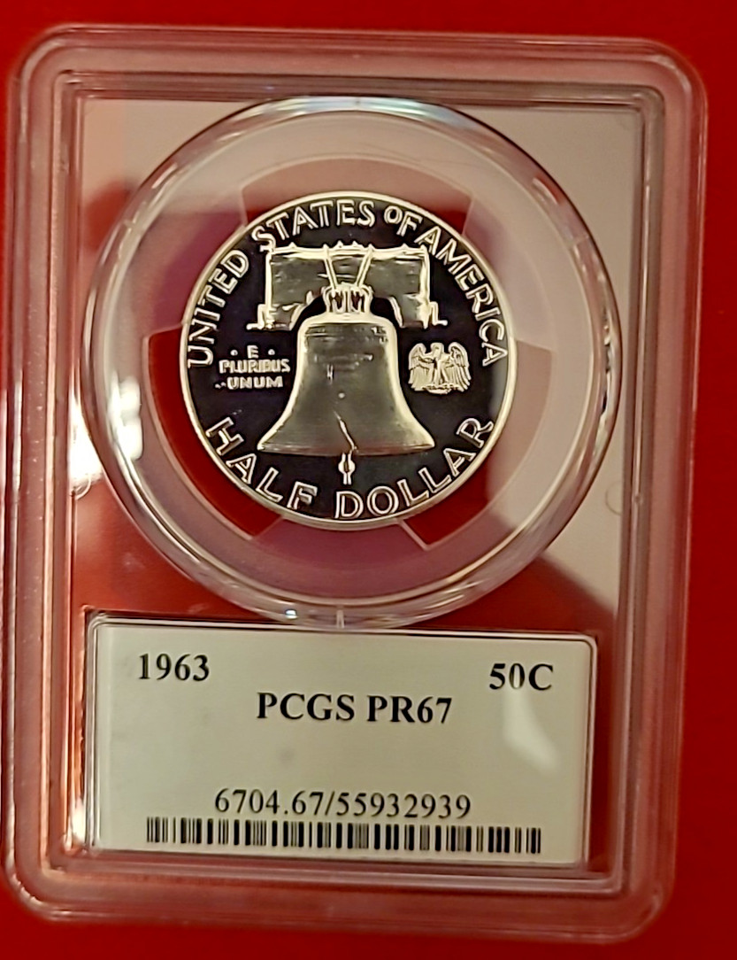 1963 PCGS PR67 Proof Strike Franklin Half Dollar EDC 50C Silver Red Core