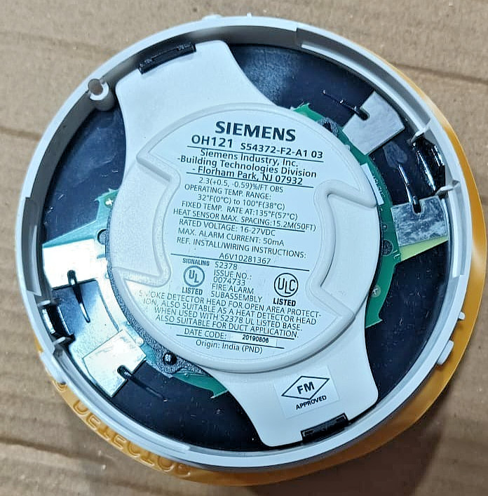 SIEMENS OH121 PHOTO SMOKE/THERMAL DETECTOR NEW - FREE SHIPPING