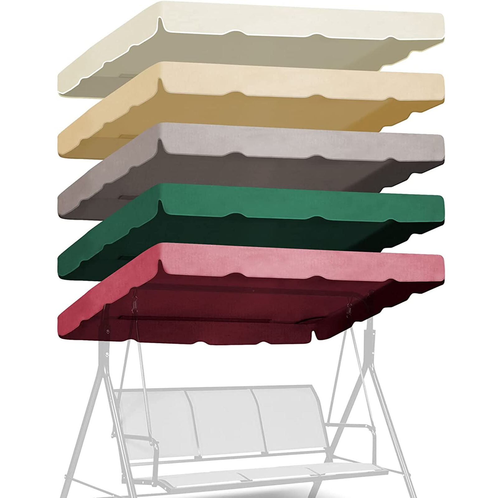 75"x52" Patio Outdoor Garden Swing 300D Canopy Replacement Porch Top Cover Seat