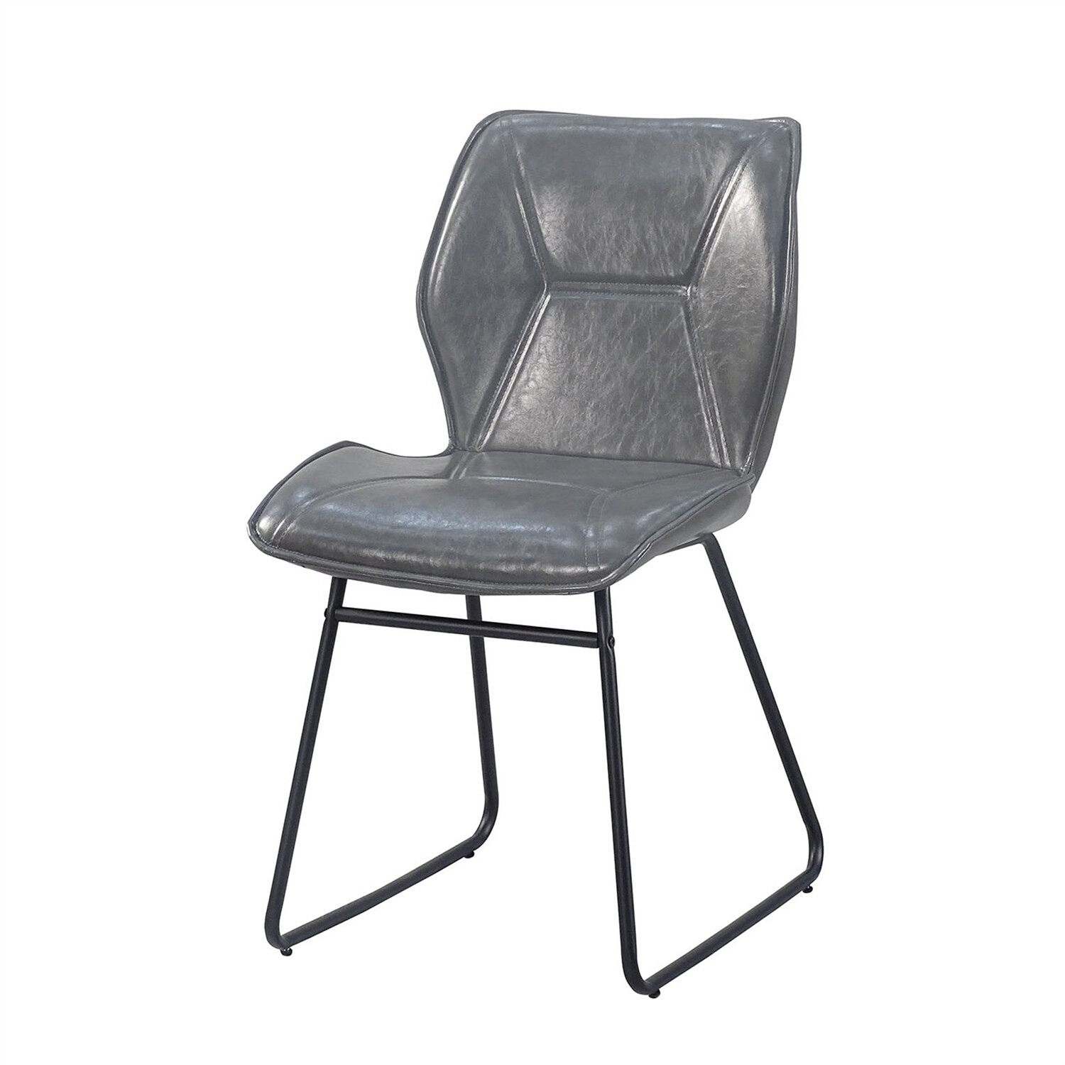 Set of 2 Leather Bar Stool Modern Kitchen Counter Height Dining Chairs Gray US