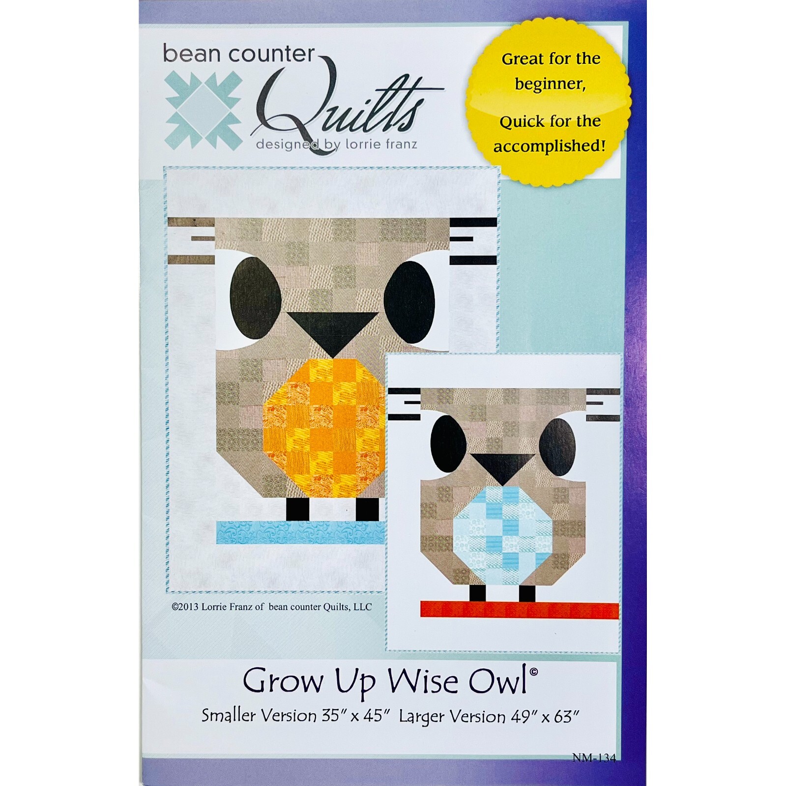 Grow Up Wise Owl Quilt PATTERN NM-134 from Bean Counter Quilts 2013