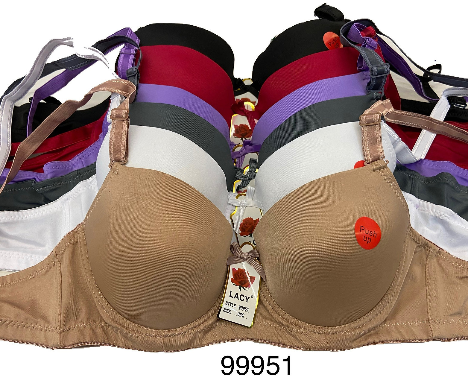 PACK OF 6 pcs Lot UNDERWIRE LACE Strapless Bra CUP SIZE 34-44 B C D NEW #99951B