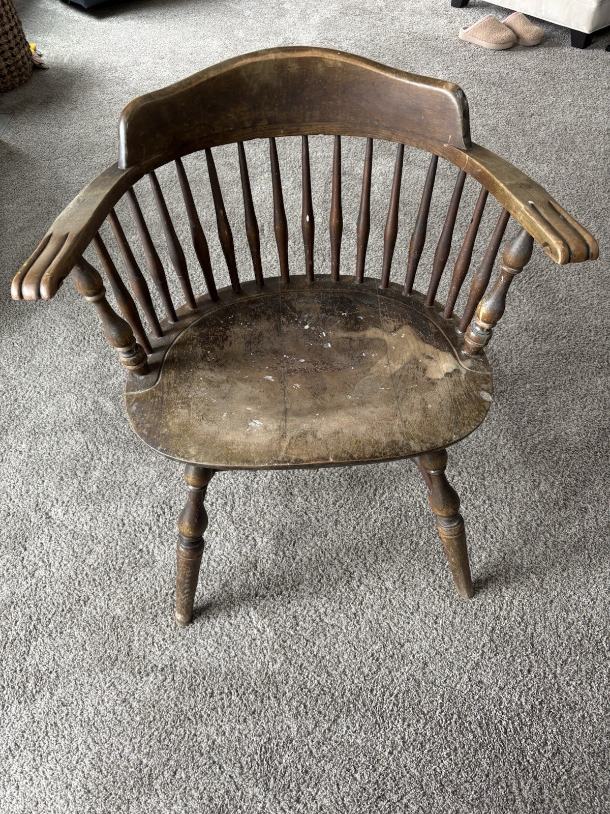 Vintage Windsor Chair Nichols And Stone Clawed Armchair Mass